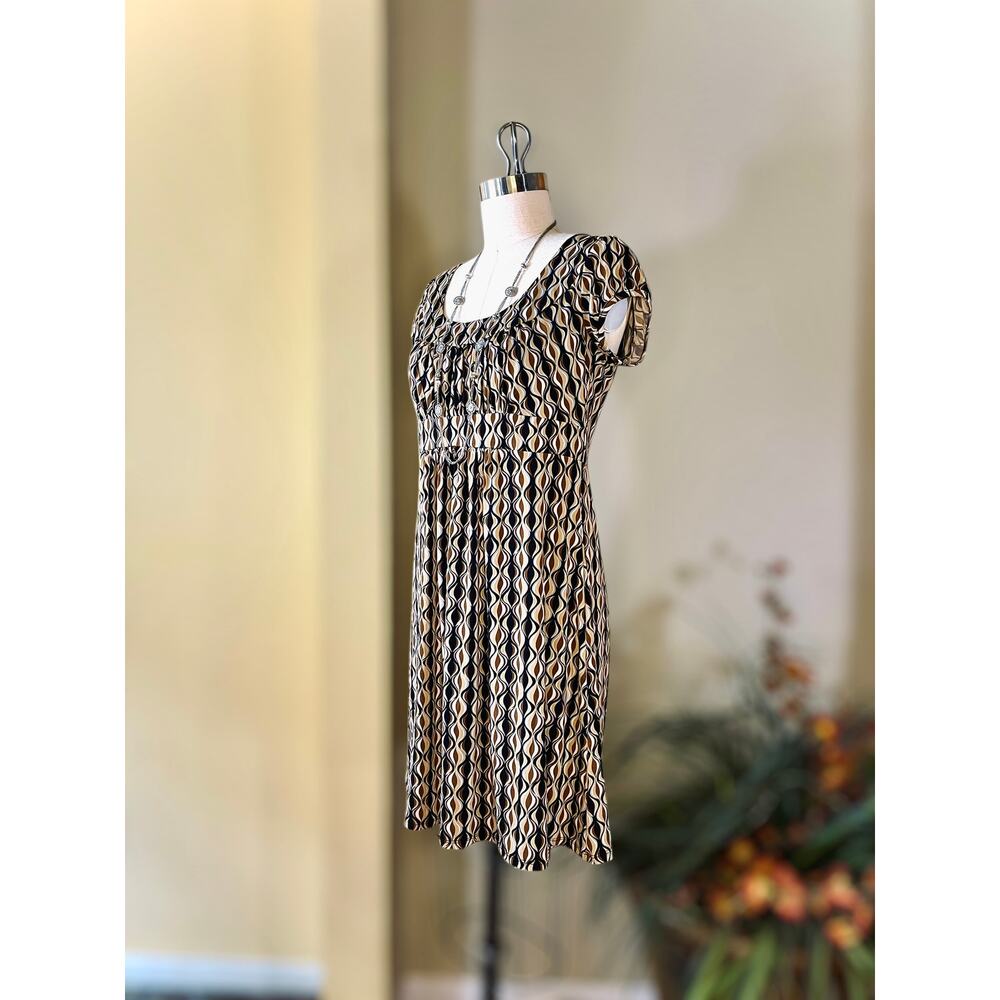 Ally B Women’s Retro Print Cap Sleeve A-Line Dress